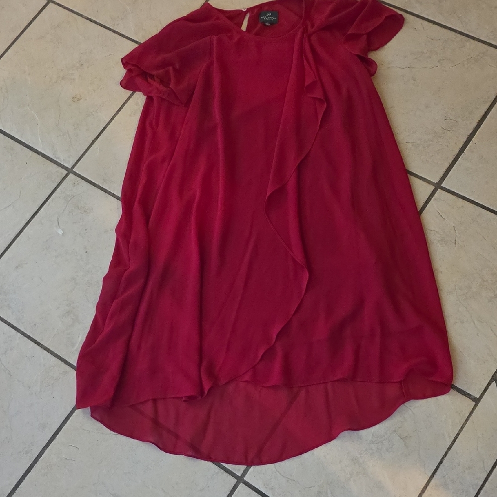 Adrianna Papell Berry Red Sleeveless Blouse